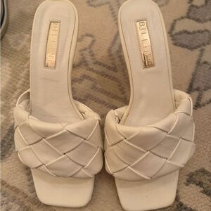 Sandro Women's Cream Woven Mules